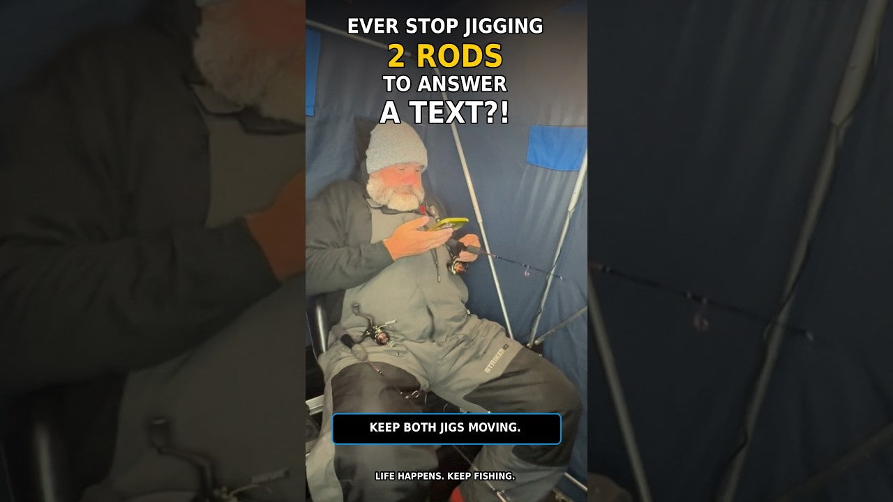 Load video: Ever stop jigging 2 rods to answer a text?