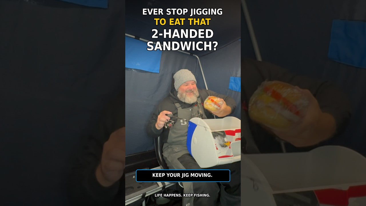 Load video: Ever stop jigging to eat that 2-handed sandwich?